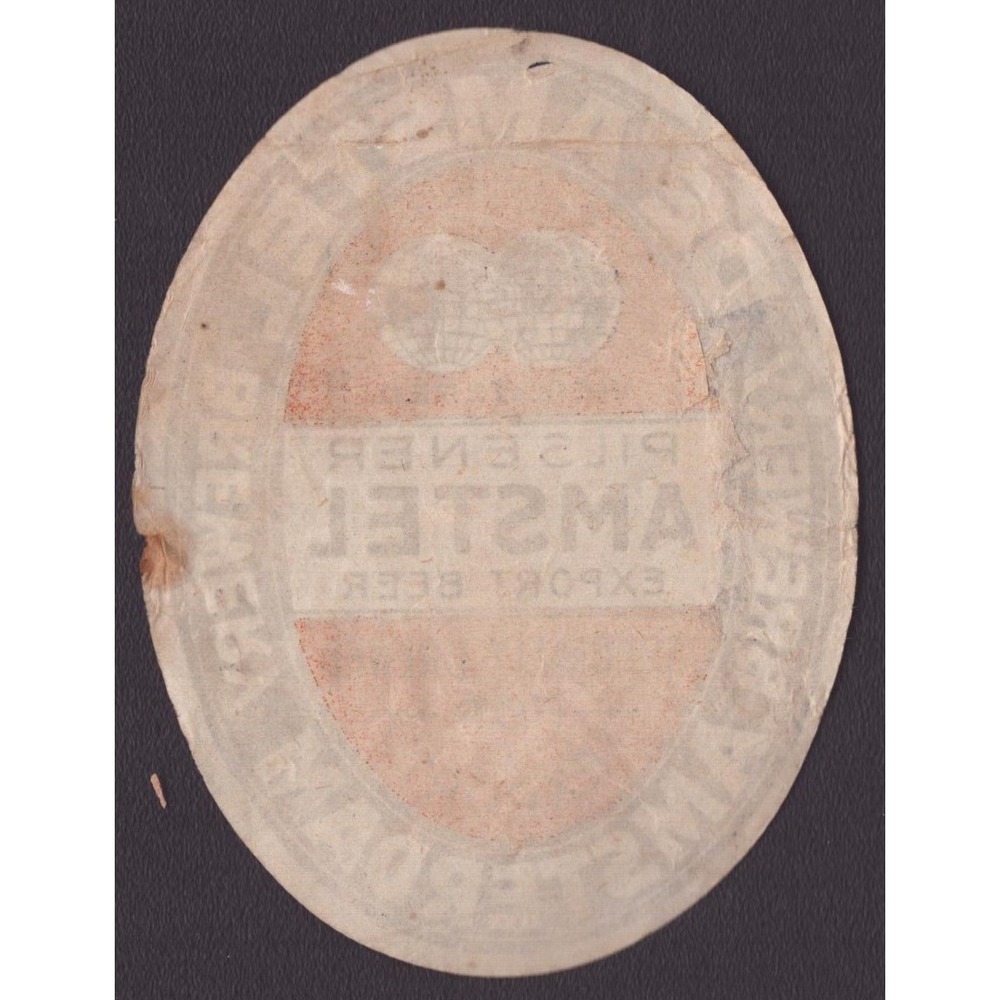 Vintage Amstel Brewery Pilsener Export Beer Label Holland Amsterdam 2.8x3.7 VG - Picture 2 of 2